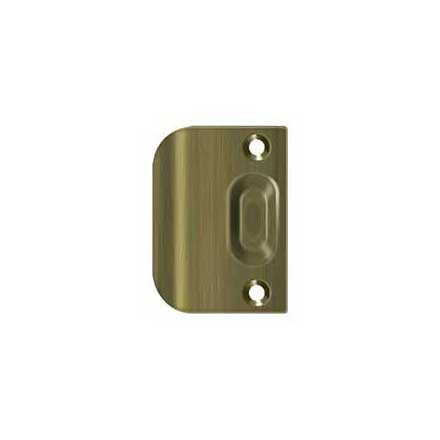 Deltana [FLSP335U5] Solid Brass Door Ball &amp; Roller Catch Strike Plate - Full Lip - Antique Brass Finish - 2 1/4&quot; L