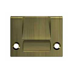 Deltana [SPRCA430U5] Solid Brass Door Roller Catch Strike Plate - Full Lip - Heavy Duty - Antique Brass Finish - 2 1/8&quot; L