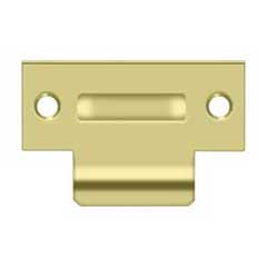 Deltana [TSRCA275U3] Solid Brass Door Roller Catch Strike Plate - T-Strike - Polished Brass Finish - 2 3/4&quot; L