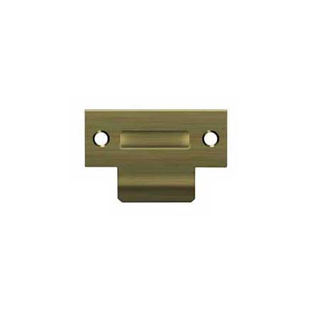 Deltana [TSRCA275U5] Solid Brass Door Roller Catch Strike Plate - T-Strike - Antique Brass Finish - 2 3/4&quot; L