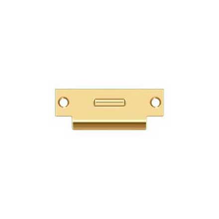 Deltana [TSRCA4875CR003] Solid Brass Door Roller Catch Strike Plate - T-Strike - Polished Brass (PVD) Finish - 4 7/8&quot; L