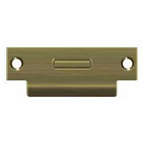 Deltana [TSRCA4875U5] Solid Brass Door Roller Catch Strike Plate - T-Strike - Antique Brass Finish - 4 7/8" L