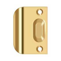 Deltana [FLSP335CR003] Solid Brass Door Ball &amp; Roller Catch Strike Plate - Full Lip - Polished Brass (PVD) Finish - 2 1/4&quot; L
