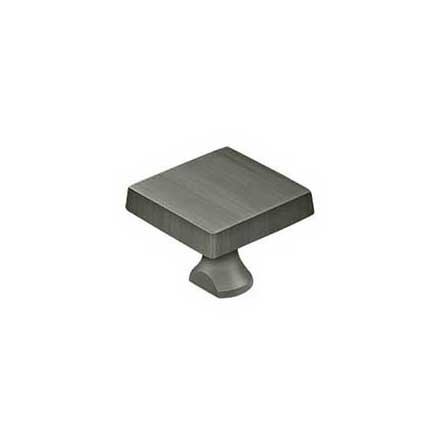 Deltana [KBSU15A] Solid Brass Door Slide Bolt Knob - Square - Antique Nickel Finish