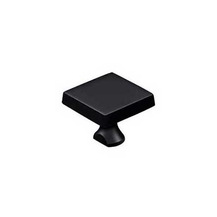 Deltana [KBSU19] Solid Brass Door Slide Bolt Knob - Square - Paint Black Finish