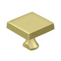 Deltana [KBSU3] Solid Brass Door Slide Bolt Knob - Square - Polished Brass Finish