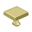 Deltana [KBSU3] Solid Brass Door Slide Bolt Knob - Square - Polished Brass Finish