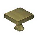 Deltana [KBSU5] Solid Brass Door Slide Bolt Knob - Square - Antique Brass Finish