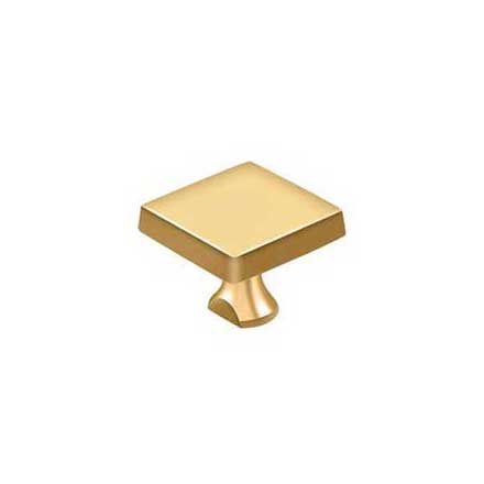 Deltana [KBSCR003] Solid Brass Door Slide Bolt Knob - Square - Polished Brass (PVD) Finish