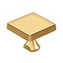 Deltana [KBSCR003] Solid Brass Door Slide Bolt Knob - Square - Polished Brass (PVD) Finish