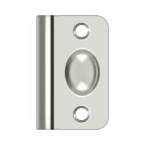 Deltana [SPB349U14] Solid Brass Door Ball Catch Strike Plate - Full Lip - Polished Nickel Finish - 2 1/8" L