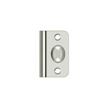 Deltana [SPB349U14] Solid Brass Door Ball Catch Strike Plate - Full Lip - Polished Nickel Finish - 2 1/8&quot; L