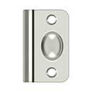 Deltana [SPB349U14] Solid Brass Door Ball Catch Strike Plate - Full Lip - Polished Nickel Finish - 2 1/8" L