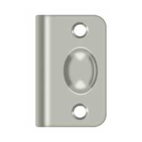 Deltana [SPB349U15] Solid Brass Door Ball Catch Strike Plate - Full Lip - Brushed Nickel Finish - 2 1/8" L