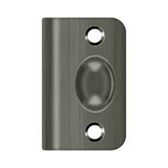 Deltana [SPB349U15A] Solid Brass Door Ball Catch Strike Plate - Full Lip - Antique Nickel Finish - 2 1/8&quot; L