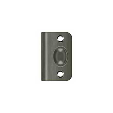 Deltana [SPB349U15A] Solid Brass Door Ball Catch Strike Plate - Full Lip - Antique Nickel Finish - 2 1/8" L