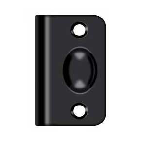 Deltana [SPB349U19] Solid Brass Door Ball Catch Strike Plate - Full Lip - Paint Black Finish - 2 1/8" L