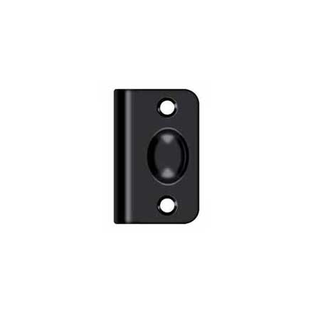 Deltana [SPB349U19] Solid Brass Door Ball Catch Strike Plate - Full Lip - Paint Black Finish - 2 1/8" L
