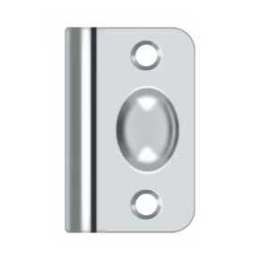 Deltana [SPB349U26] Solid Brass Door Ball Catch Strike Plate - Full Lip - Polished Chrome Finish - 2 1/8" L