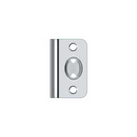 Deltana [SPB349U26] Solid Brass Door Ball Catch Strike Plate - Full Lip - Polished Chrome Finish - 2 1/8&quot; L