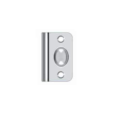 Deltana [SPB349U26] Solid Brass Door Ball Catch Strike Plate - Full Lip - Polished Chrome Finish - 2 1/8&quot; L