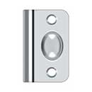 Deltana [SPB349U26] Solid Brass Door Ball Catch Strike Plate - Full Lip - Polished Chrome Finish - 2 1/8&quot; L