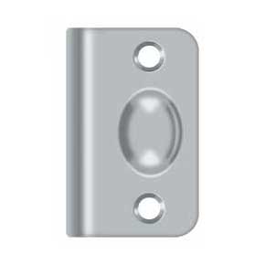 Deltana [SPB349U26D] Solid Brass Door Ball Catch Strike Plate - Full Lip - Brushed Chrome Finish - 2 1/8" L