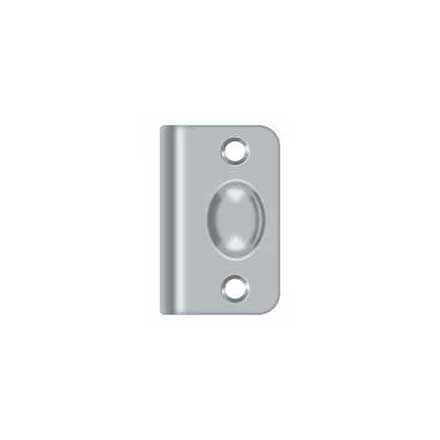 Deltana [SPB349U26D] Solid Brass Door Ball Catch Strike Plate - Full Lip - Brushed Chrome Finish - 2 1/8&quot; L