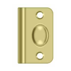Deltana [SPB349U3] Solid Brass Door Ball Catch Strike Plate - Full Lip - Polished Brass Finish - 2 1/8" L