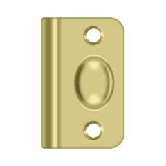 Deltana [SPB349U3] Solid Brass Door Ball Catch Strike Plate - Full Lip - Polished Brass Finish - 2 1/8&quot; L