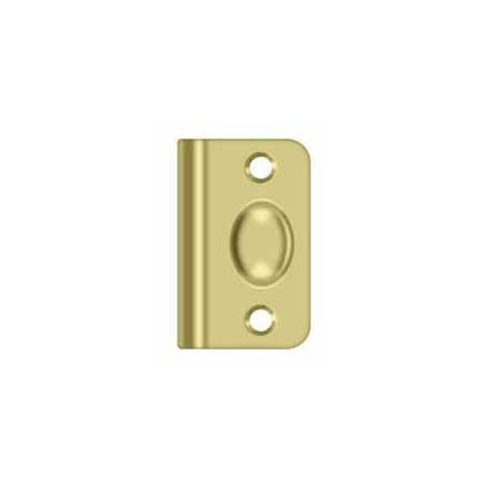 Deltana [SPB349U3] Solid Brass Door Ball Catch Strike Plate - Full Lip - Polished Brass Finish - 2 1/8&quot; L
