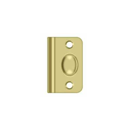 Deltana [SPB349U3] Solid Brass Door Ball Catch Strike Plate - Full Lip - Polished Brass Finish - 2 1/8&quot; L