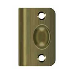 Deltana [SPB349U5] Solid Brass Door Ball Catch Strike Plate - Full Lip - Antique Brass Finish - 2 1/8&quot; L