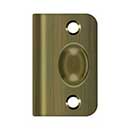 Deltana [SPB349U5] Solid Brass Door Ball Catch Strike Plate - Full Lip - Antique Brass Finish - 2 1/8&quot; L