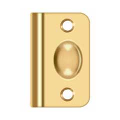 Deltana [SPB349CR003] Solid Brass Door Ball Catch Strike Plate - Full Lip - Polished Brass (PVD) Finish - 2 1/8&quot; L
