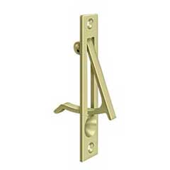 Deltana [EP475U3-UNL] Solid Brass Pocket Door Edge Pull - Polished Brass (Unlacquered) - 4&quot; L
