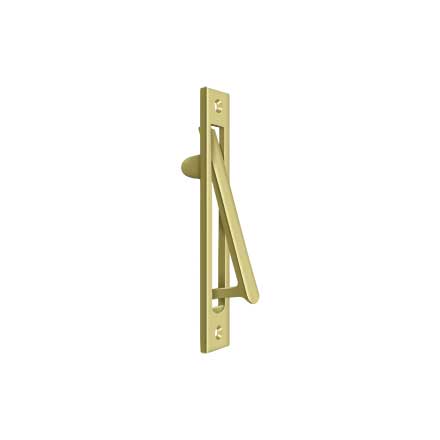 Deltana [EP6125U3-UNL] Solid Brass Pocket Door Edge Pull - Polished Brass Unlacquered - 6 1/4" L