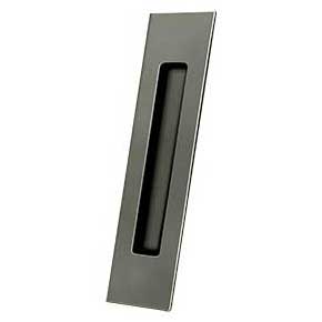 Deltana [FP10225U15A] Solid Brass Pocket Door Flush Pull - Rectangular - Antique Nickel - 10" L