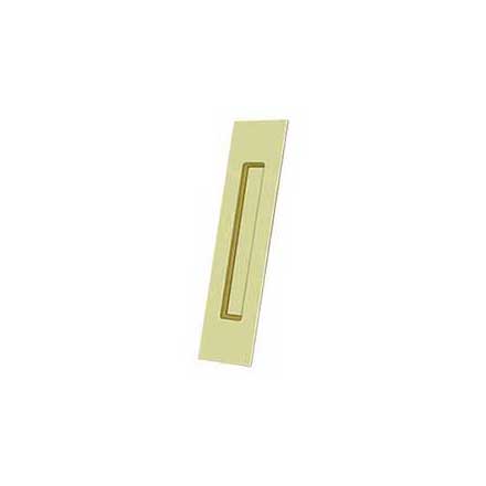 Deltana [FP10225U3] Solid Brass Pocket Door Flush Pull - Rectangular - Polished Brass - 10&quot; L