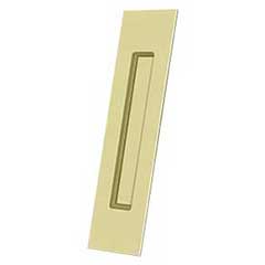 Deltana [FP10225U3-UNL] Solid Brass Pocket Door Flush Pull - Rectangular - Polished Brass (Unlacquered)- 10&quot; L