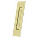 Deltana [FP10225U3-UNL] Solid Brass Pocket Door Flush Pull - Rectangular - Polished Brass (Unlacquered)- 10" L