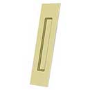 Deltana [FP10225U3-UNL] Solid Brass Pocket Door Flush Pull - Rectangular - Polished Brass (Unlacquered)- 10&quot; L