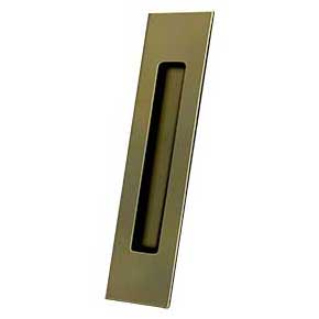 Deltana [FP10225U5] Solid Brass Pocket Door Flush Pull - Rectangular - Antique Brass - 10" L
