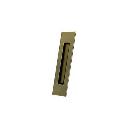 Deltana [FP10225U5] Solid Brass Pocket Door Flush Pull - Rectangular - Antique Brass - 10" L