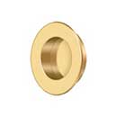 Deltana [FP178CR003] Solid Brass Pocket Door Flush Pull - Round - Polished Brass (PVD) - 1 7/8" Dia.