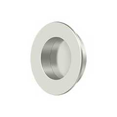Deltana [FP178U14] Solid Brass Pocket Door Flush Pull - Round - Polished Nickel - 1 7/8&quot; Dia.