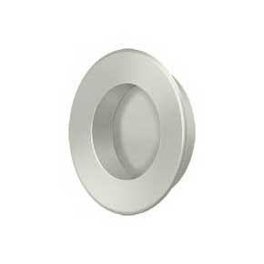 Deltana [FP178U15] Solid Brass Pocket Door Flush Pull - Round - Brushed Nickel - 1 7/8" Dia.