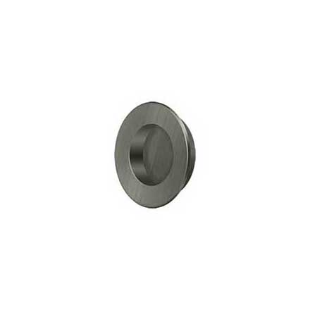Deltana [FP178U15A] Solid Brass Pocket Door Flush Pull - Round - Antique Nickel - 1 7/8" Dia.