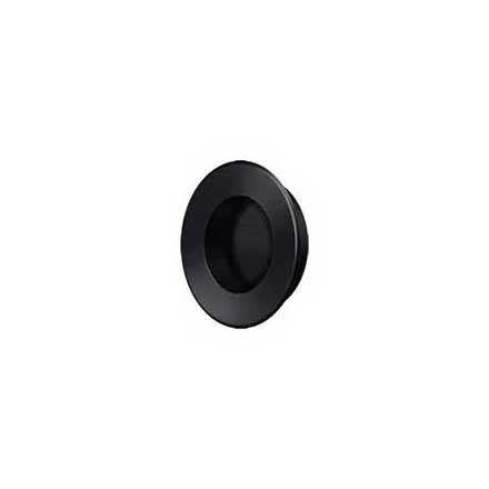 Deltana [FP178U19] Solid Brass Pocket Door Flush Pull - Round - Paint Black - 1 7/8&quot; Dia.