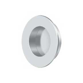 Deltana [FP178U26] Solid Brass Pocket Door Flush Pull - Round - Polished Chrome - 1 7/8" Dia.